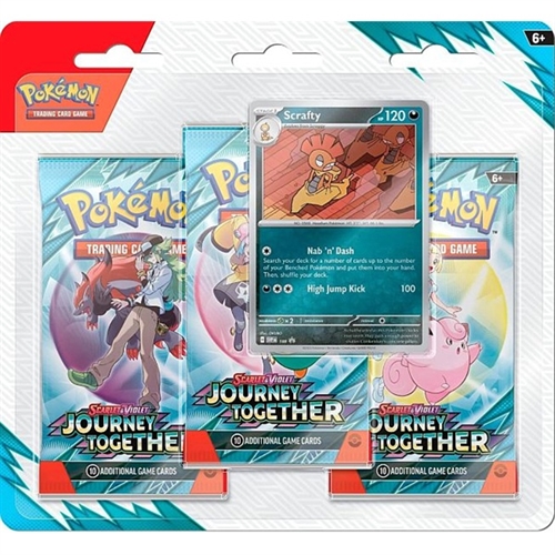 Journey Together - 3-Pack Blister - Scrafty - Pokemon kort